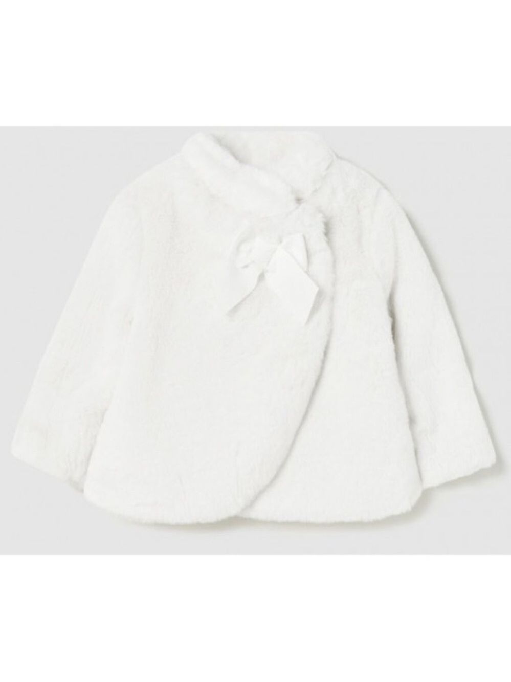 Mayoral Elegant Ivory Faux Fur Cape